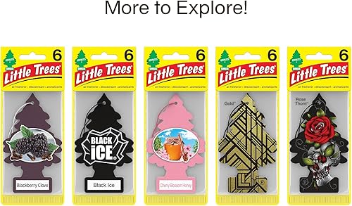 Miniatura 22 de Little Trees - Ambientador de árbol colgante que proporciona un aroma de larga duración para auto u hogar. Aroma Leather, 4 paquetes de 6