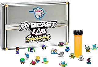 MrBeast Lab Swarms Series 2 Atomic Cash Case– 18-Pack Collectible Micro Beasts, Includes Exclusive Ultra Rare & Special Edition Figures, Reveal 2 with Water & Shake Test Tube, 1" Figures for Kids 5+