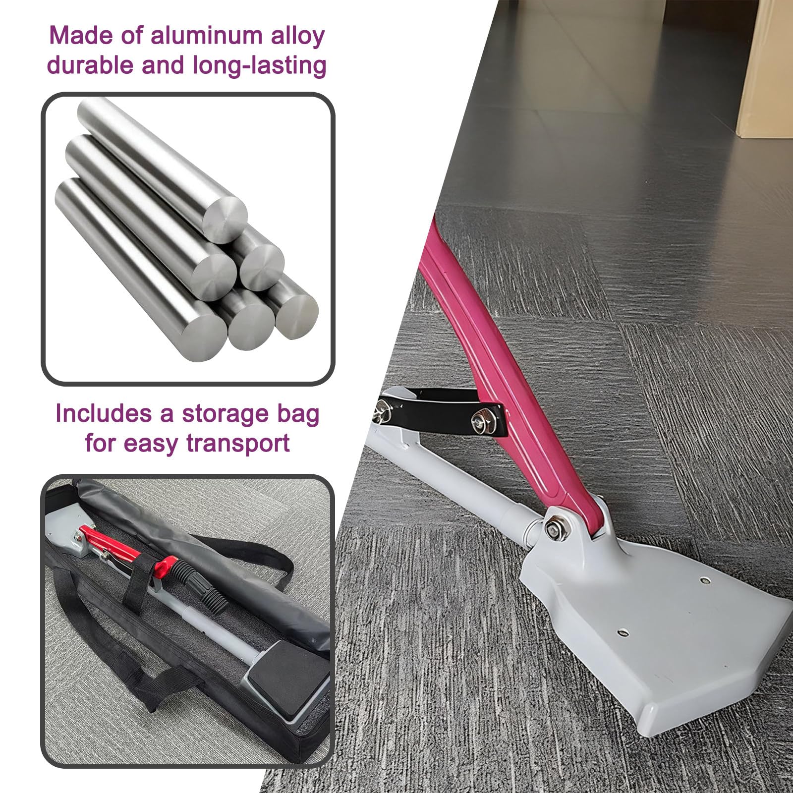 Outils de pose de moquette, zéro plis, tendeur de moquette, protection du genou, outil d'installation essentiel pour les projets de revêtement de sol