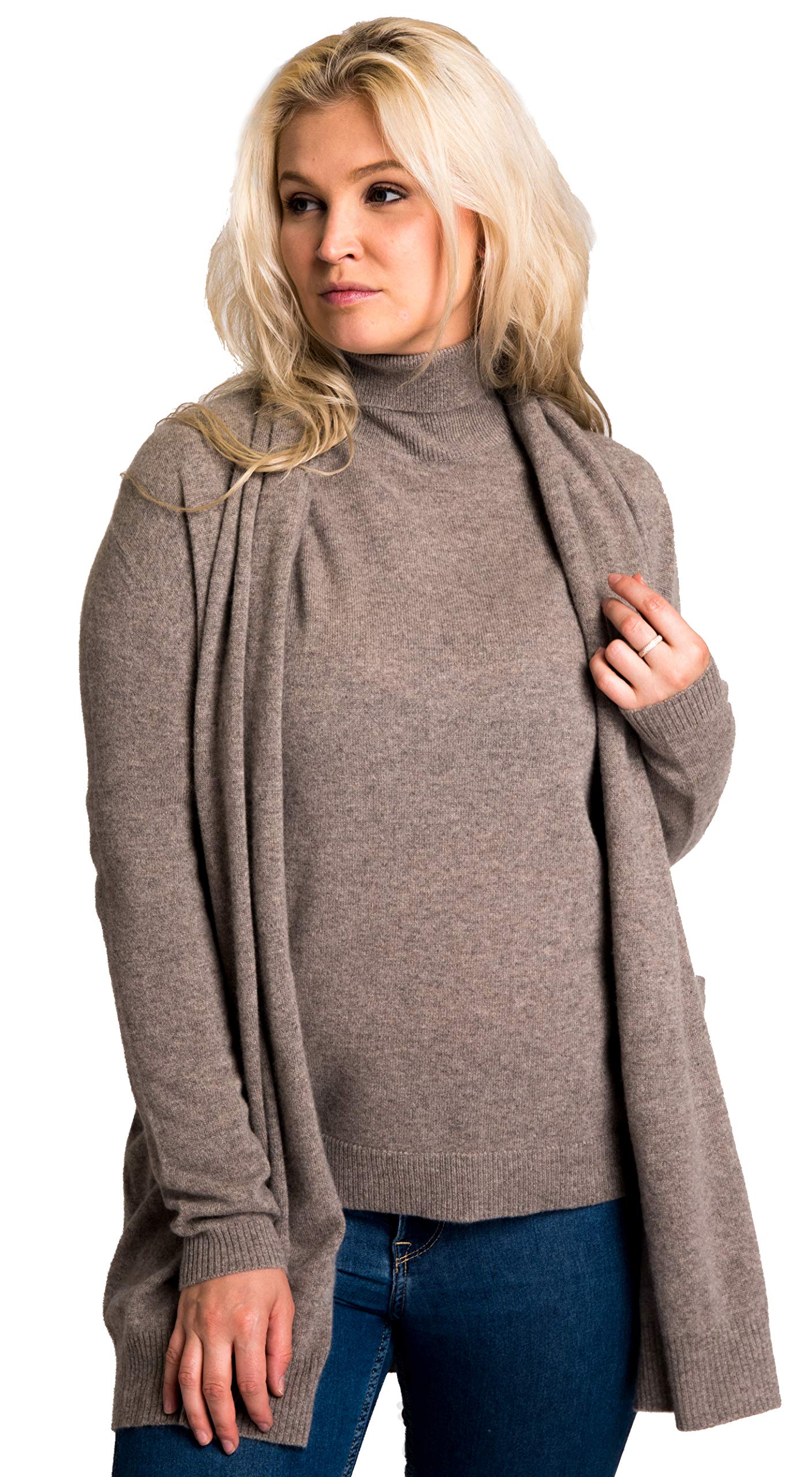 cashmere 4 U100% Cashmere Oversize Open Front Cardigan Coat for Women