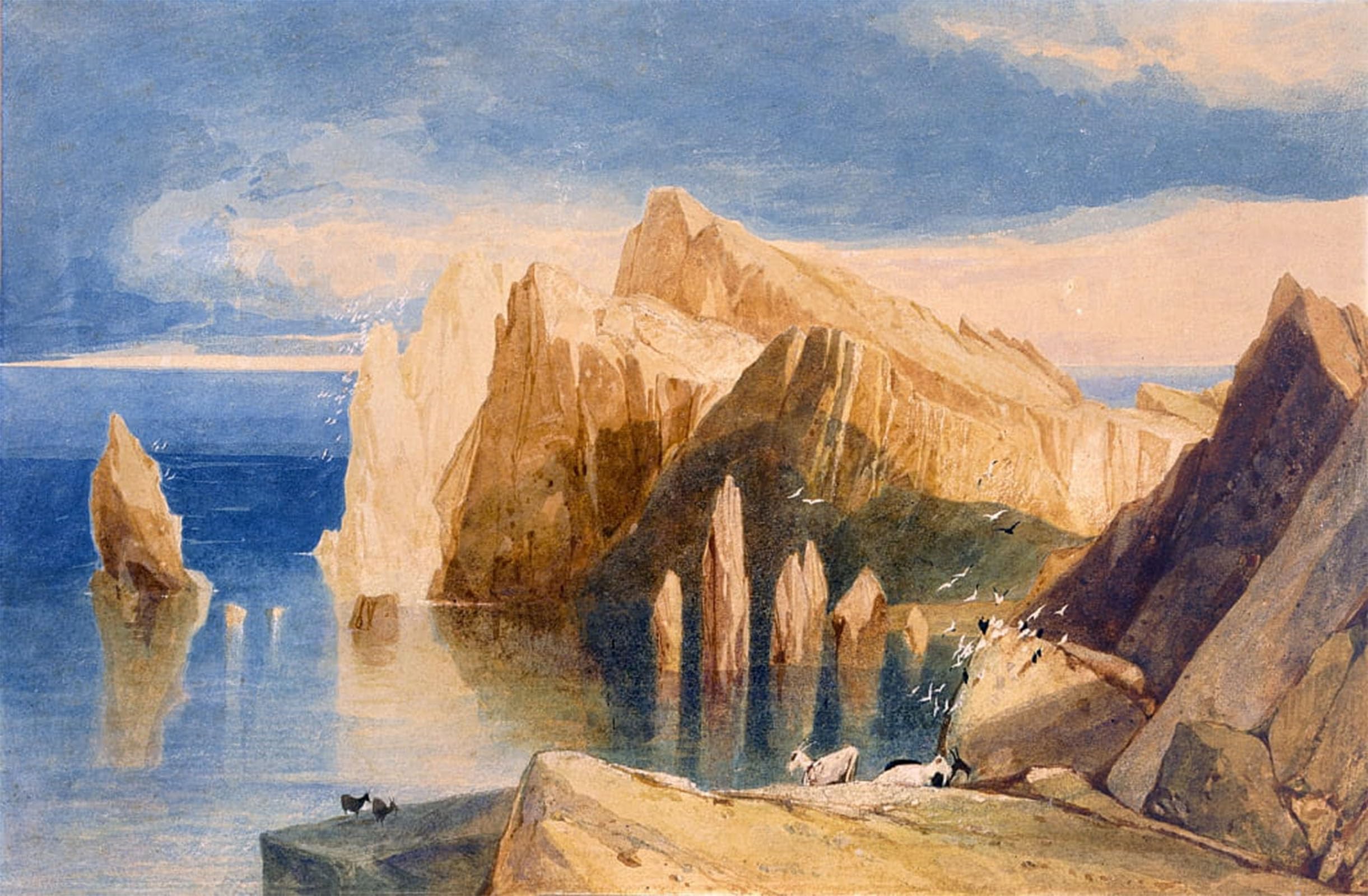 POSTERIIk Famous Print Pop Art Wall Art Graffiti Cliffs on the North East Side of Point Lorenzo by Sell Cotman Art Prints for Home Decor 60x90cm