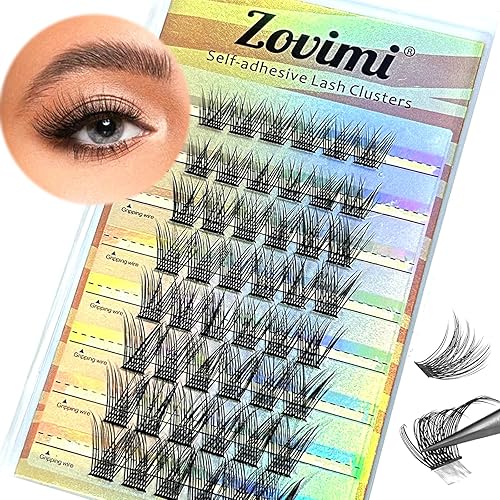 Pestañas autoadhesivas, racimos de pestañas reutilizables, 48 unidades, pestañas individuales, sin pegamento, rizo C, extensiones de pestañas de