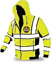 Vista 11 de KwikSafety - Charlotte, NC - Sudadera de forro polar de seguridad para hombres Chaqueta reflectante de alta visibilidad y PPE, ligera