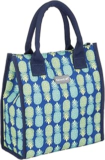 Kitchen Craft Borsa Termica per Il Pranzo, Stile Tote con Motivo Ananas, Blu Scuro, 4 l