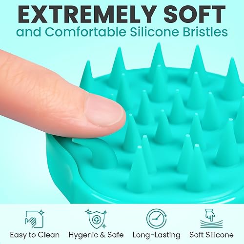 Miniatura 4 de RELAXO - Cepillo masajeador de champú para todo tipo de cabello, masajeador de cuero cabelludo de ducha para hombres y mujeres, ayuda a promover el