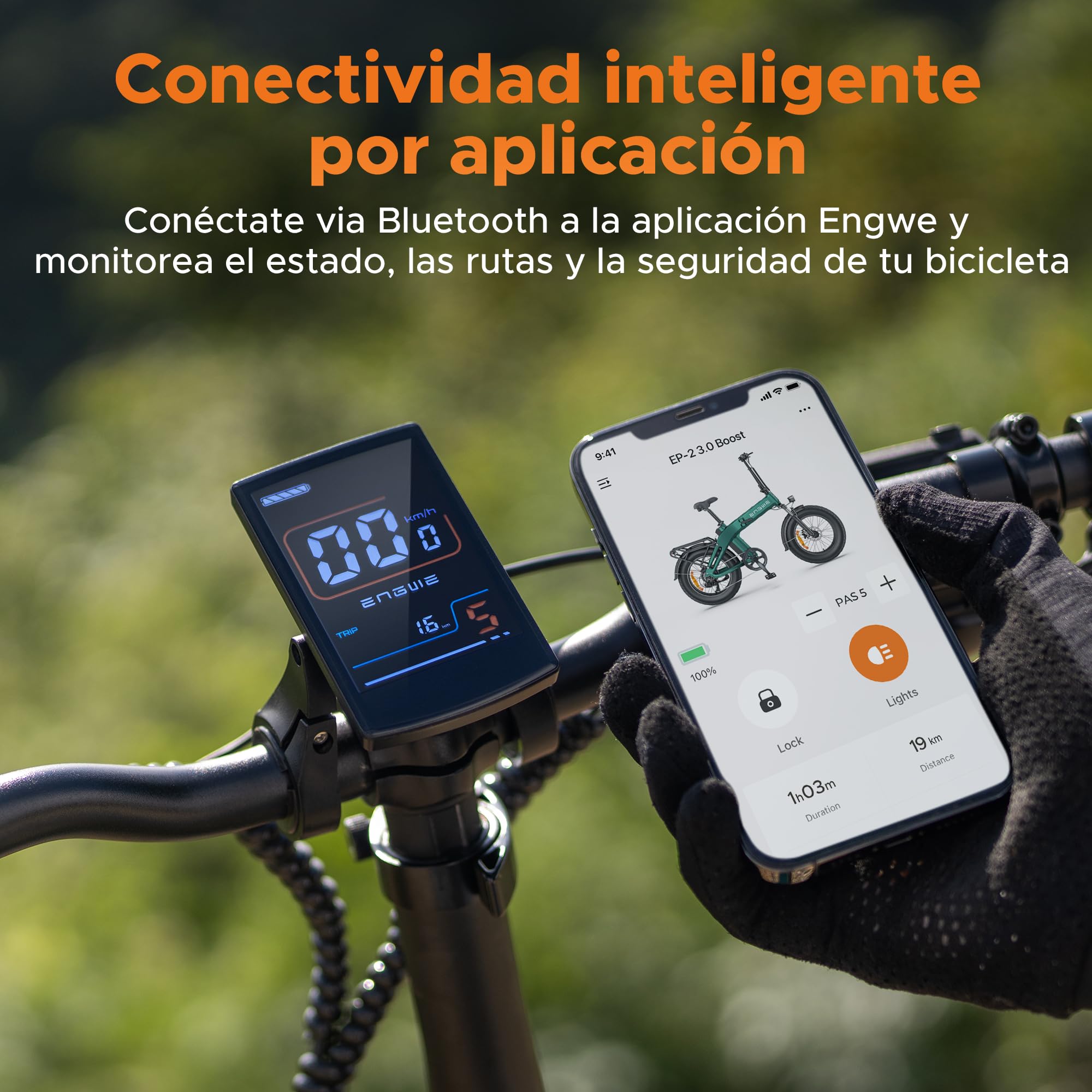 ENGWE Bike Bicicleta Plegable, Batería De 48 Vy 13,5Ah con hasta 120km De Autonomía, Sensor De Par Y Diseño Plegable con Frenos Hidráulicos Y Aplicación para Todo Terreno, EP-2 3.0 Boost