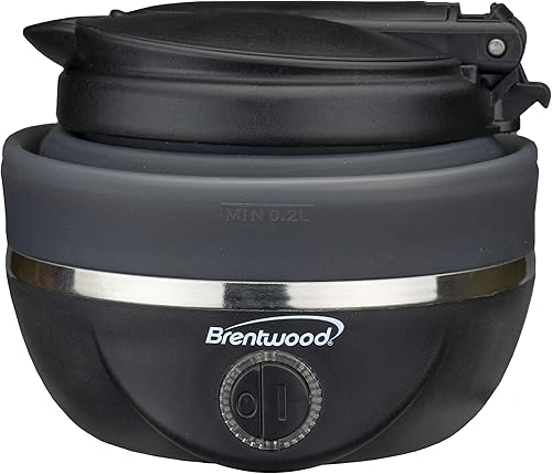 Vista 2 de Brentwood Appliances KT-1508BK - Hervidor de viaje plegable de doble voltaje de 0.85 cuartos de galón (negro), 0.85Q