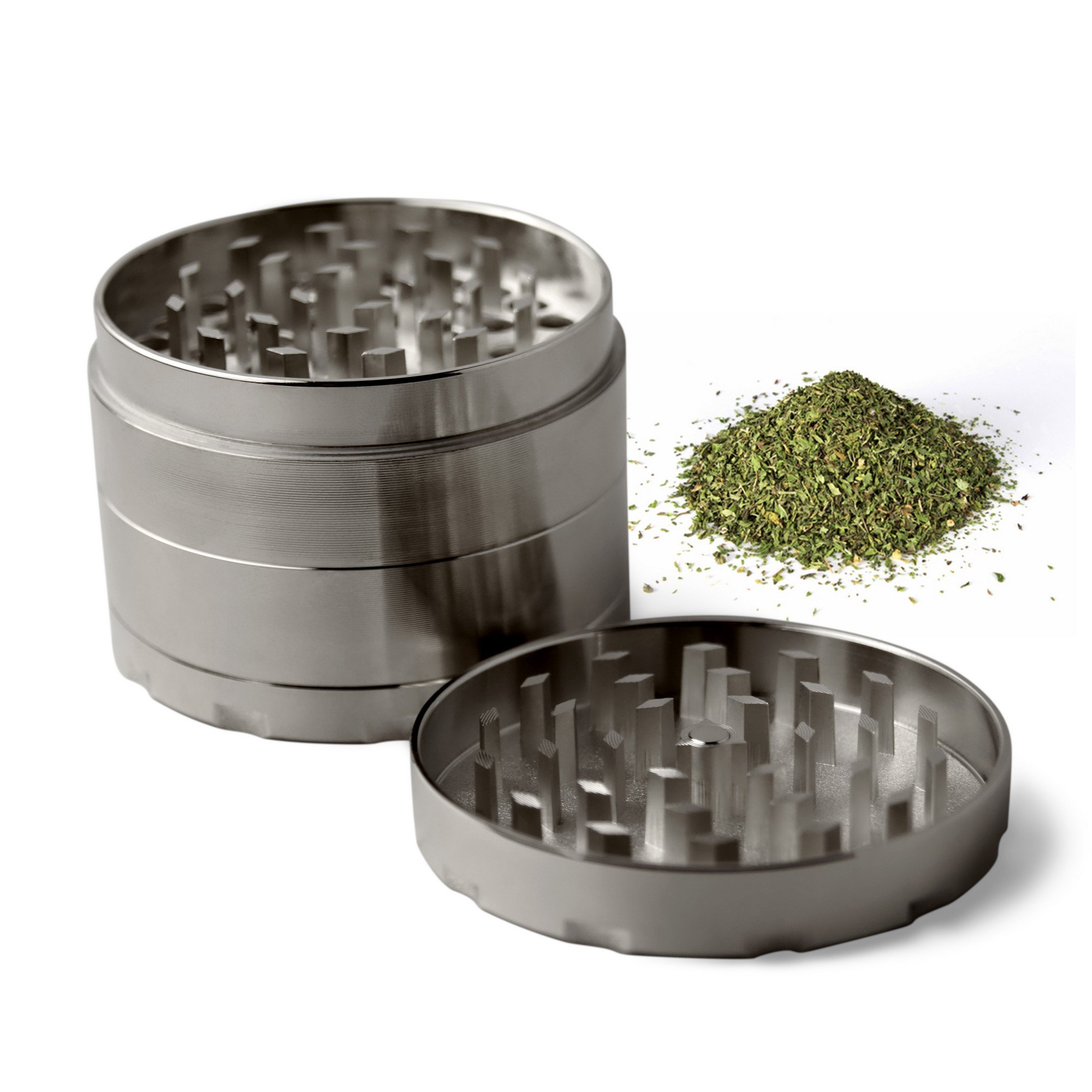 Moulin à épices FORMIZON - Grinder 4 Parties, Acier Inoxydable, Pour Herbes, Café, épices
