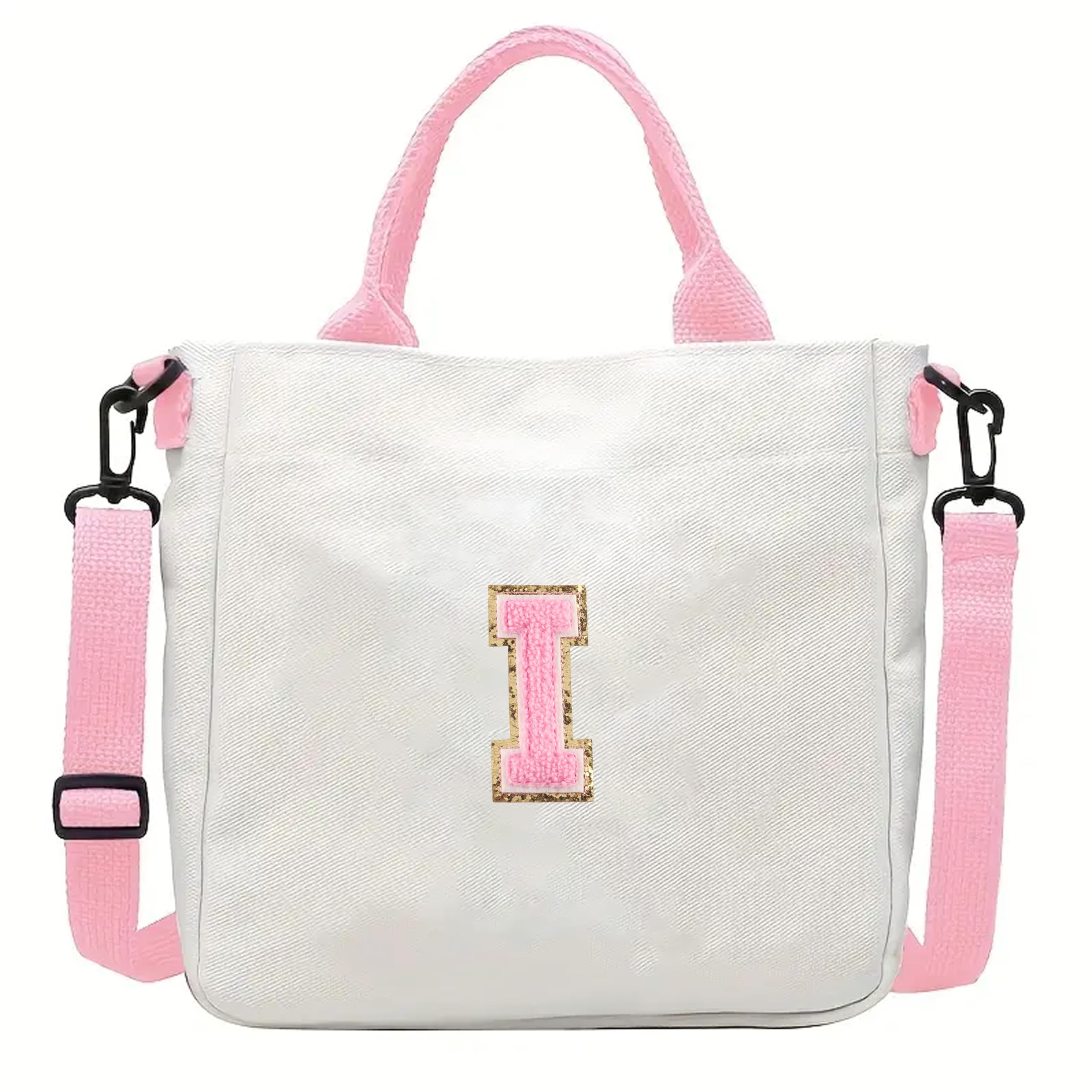 Crossbody Bag for Girls Initial Canvas Travel Messenger Bag Letter Birthday Present Teen Girls Holiday Present