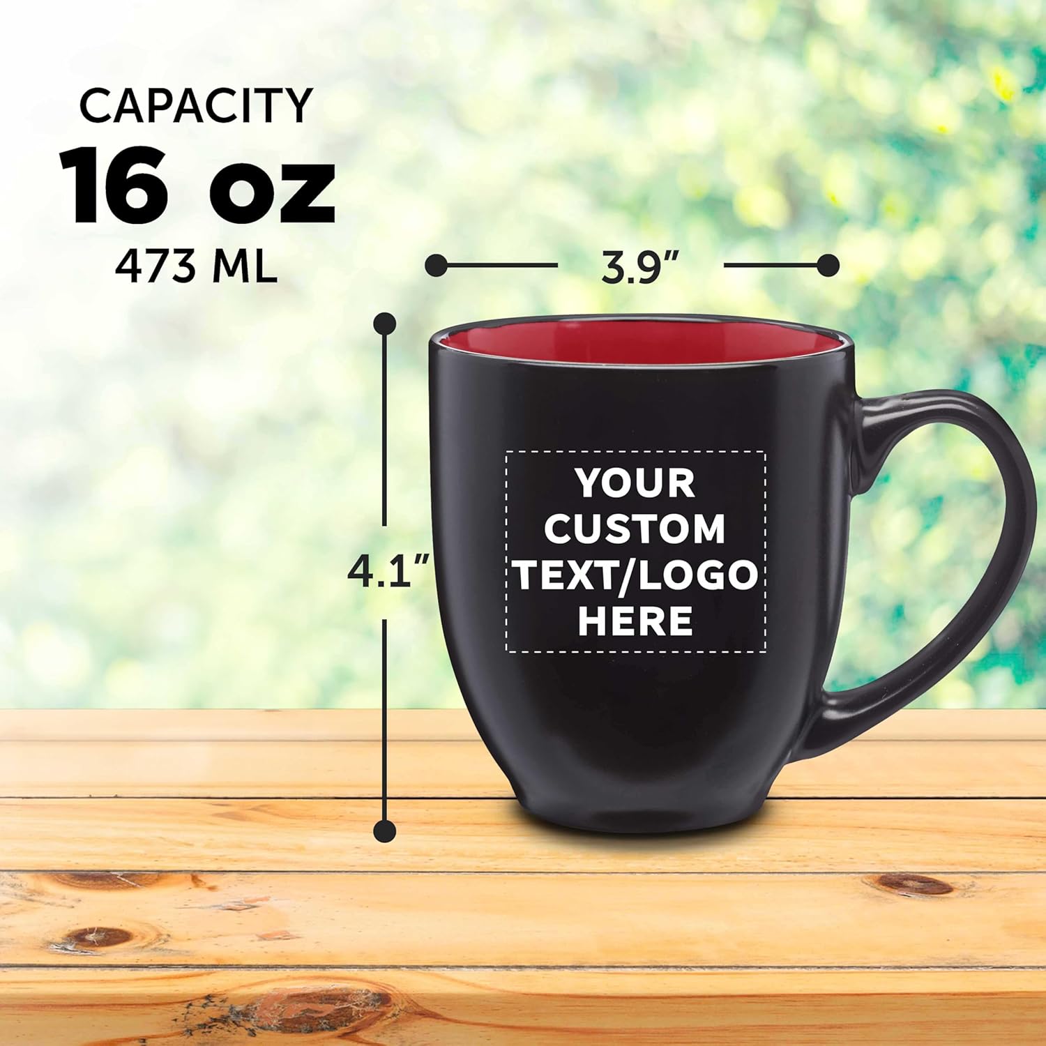 Custom Bistro Coffee Mugs 16 oz Set of 10/50/100 Personalized Bulk Pack Great for Coffee Tea Cocoa Diner and Everyday Use - Red - Image 5