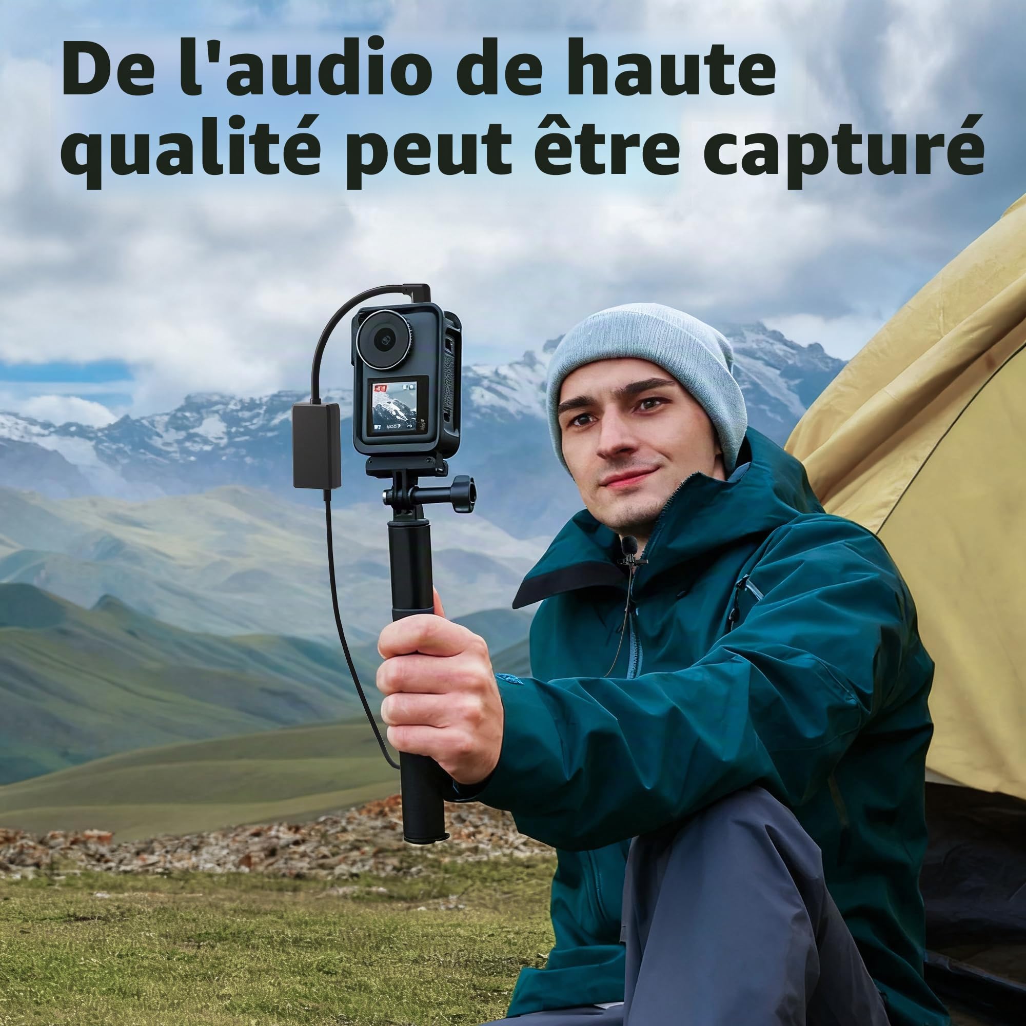 Adaptateur de Micro Externe avec connecteur de Type C pour caméra GoPro Hero Toutes Les séries convertit Un Microphone de 3,5 mm
