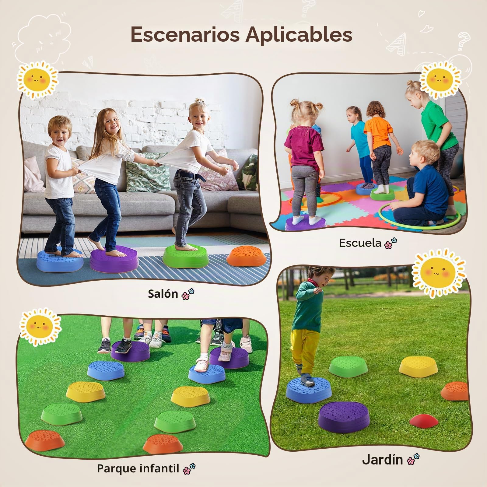 Piedras de equilibrio para niños juego de apilamiento 6 piezas