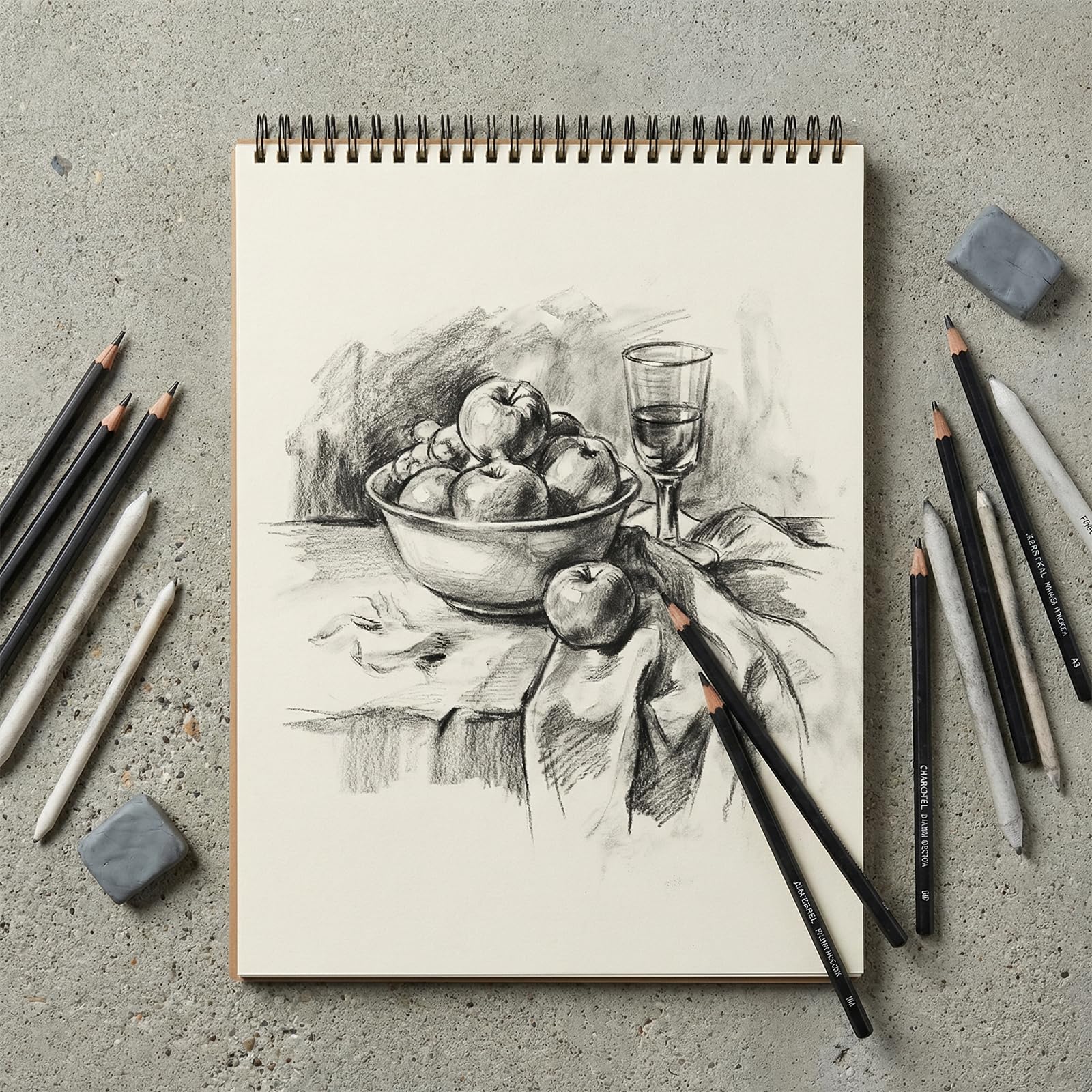 MUKCHAP Confezione da 6 quaderni da disegno A3, 41,5 x 29,1 cm, rilegatura a spirale, 30 fogli/60 pagine A3 per disegnare e scrivere