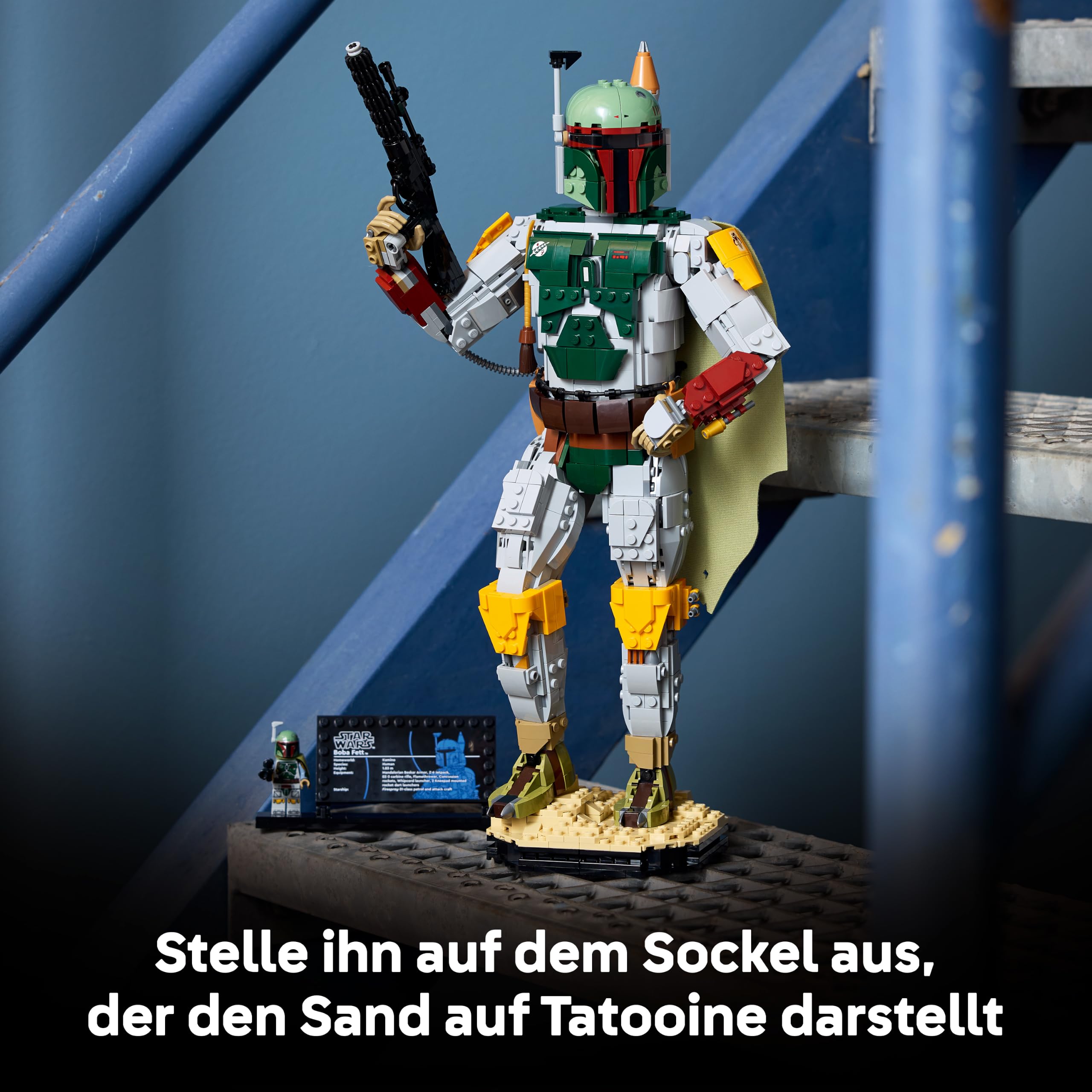 LEGO Star Wars: Die Rückkehr der Jedi-Ritter Boba Fett Figur - mit Helm, Blaster & Kopfgeldjäger Minifigur - Regal oder Schreibtisch Deko - Geschenkidee für die Rückkehr der Jedi Fans - 75455