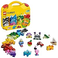 LEGO Classic Valigetta Creativa, Contenitore Mattoncini Colorati con Macchina Giocattolo