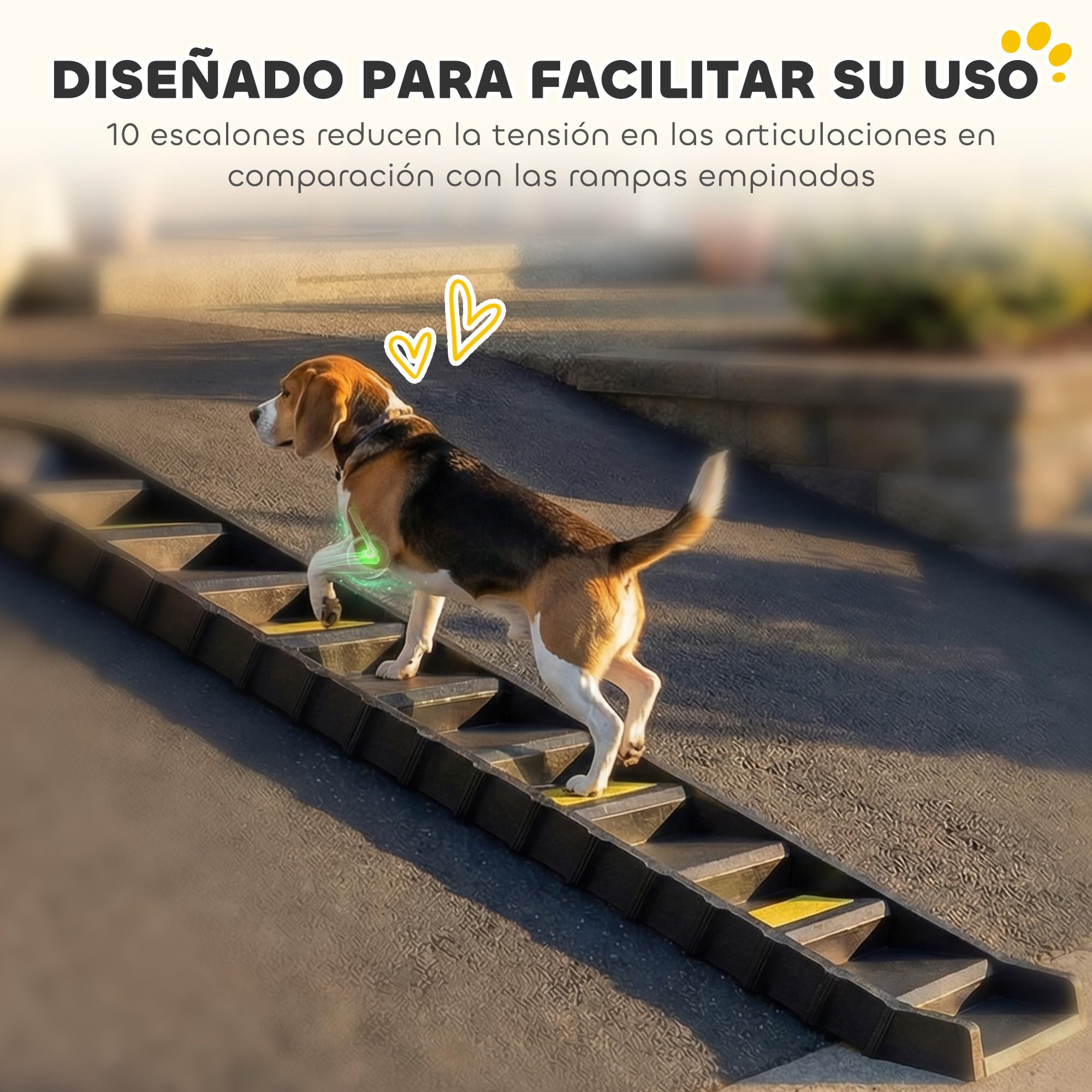 PawHut Rampa para Perros Plegable, 154 cm, Rampa para Perros para Coche y Cama Alta con 10 Escalones Antideslizantes, Ligera y Resistente, Carga 68 kg, para Sofá, Negro