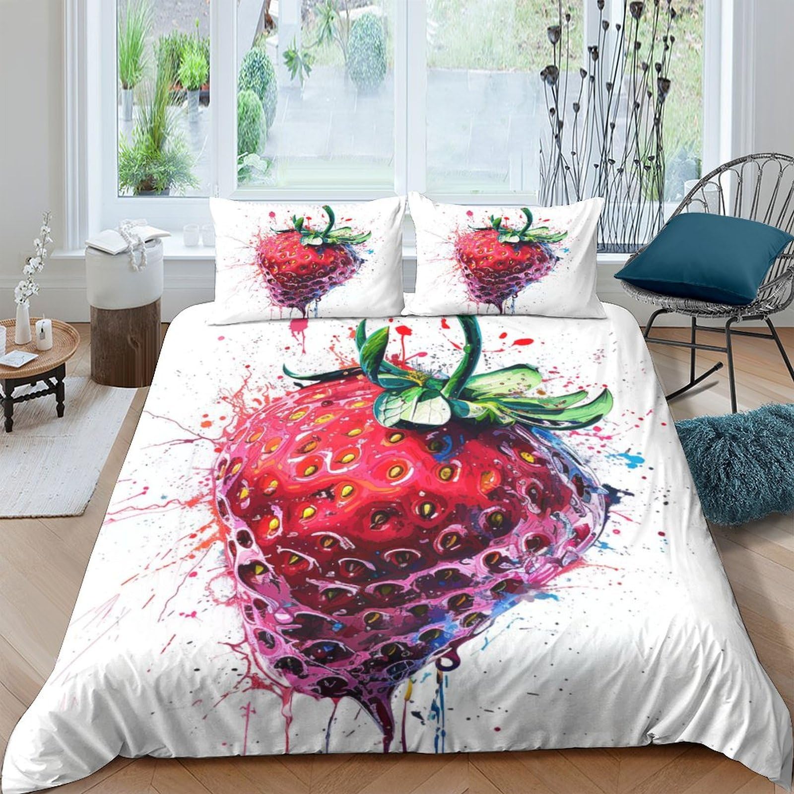 Parure de lit 3 pièces king size 220 x 240 cm douce facile d'entretien