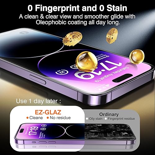 Miniatura 8 de Paquete de 4 + 2 protectores de pantalla de privacidad para iPhone 14 Pro 6.1 pulgadas con protector de lente de cámara, protección contra caídas