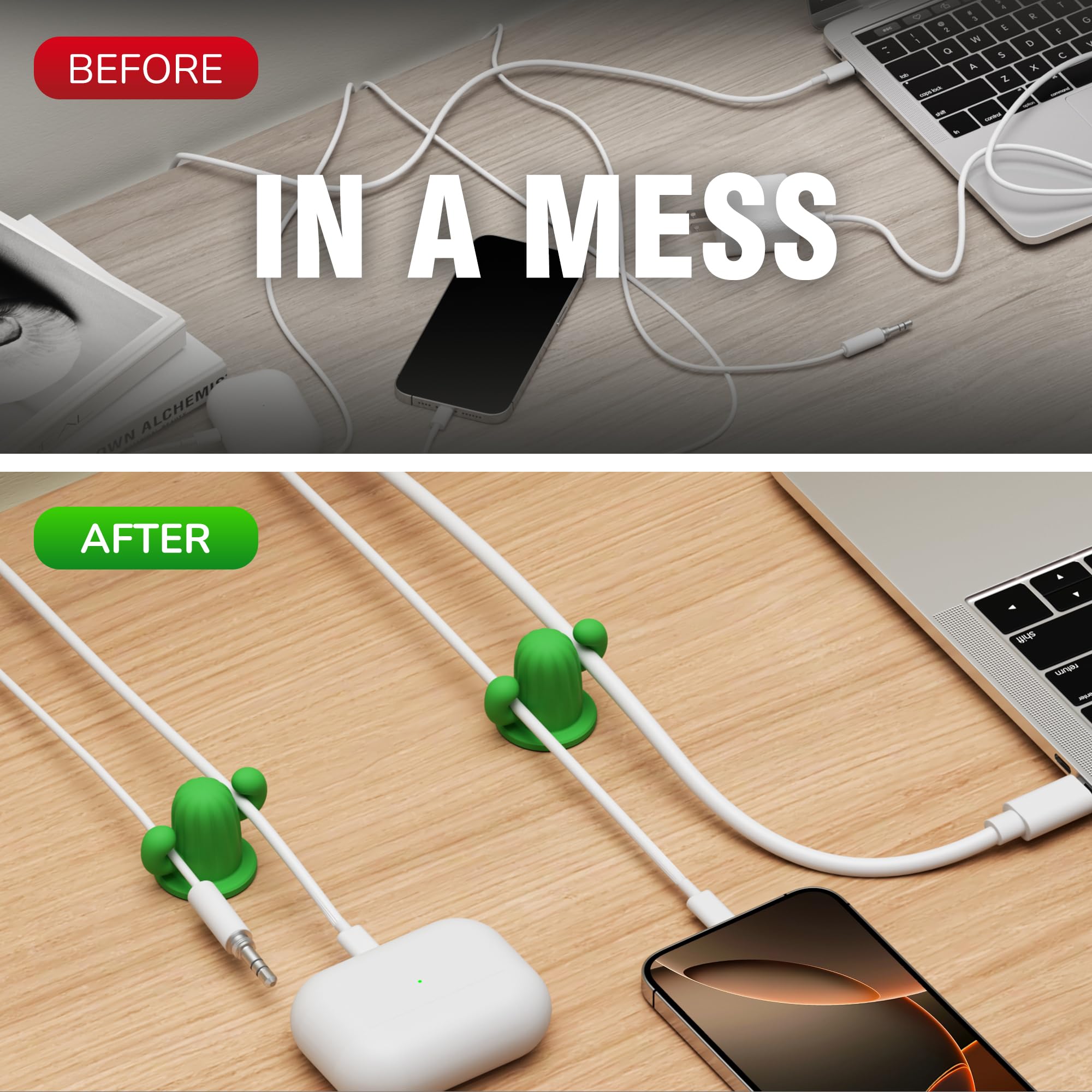Amazon.com: ELETIUO Cactus Cable Management Clip-Silicone Cable Clips  Organizer with Strong Adhesive, Universal Cord Holder for  Desk,Home,Car-Tangle-Free Wire Organizer for Type-C,USB, HDMI (2-Pack,  Green) : Electronics
