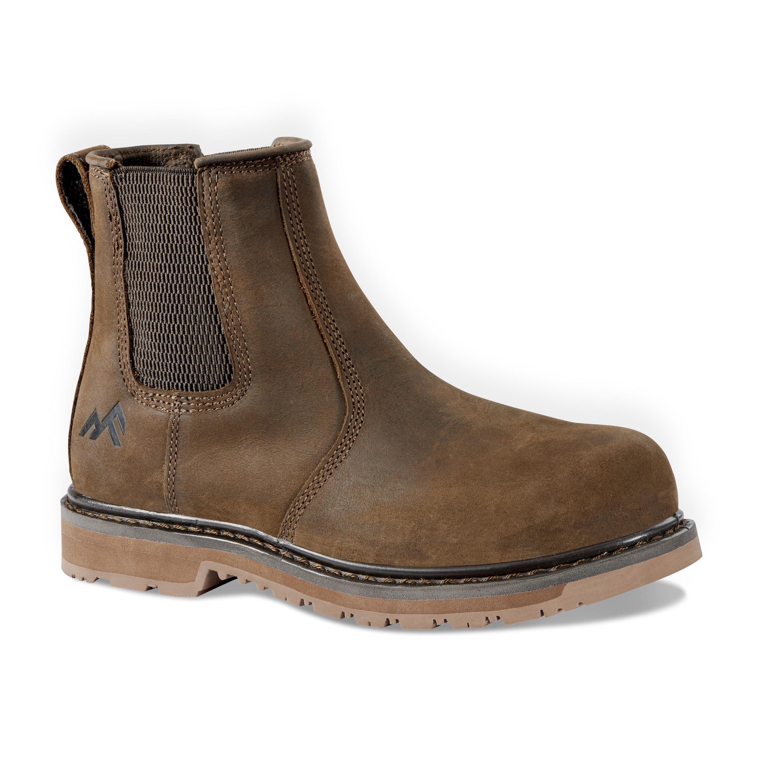 Rock Fall Ruby Womens Fit Chelsea Safety Boot FibreGlass Toe Cap Safety Boot Brown, Water Repellent and Heat Resistant Outsole, SRC Slip Rated Work UK 8