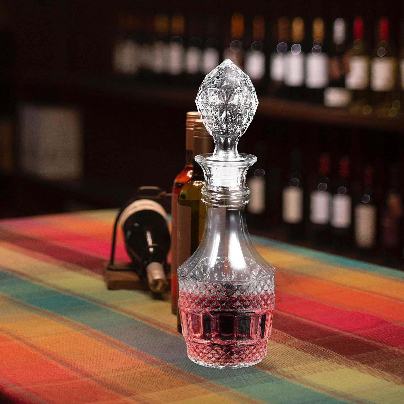 Carafe à Whisky en Verre Transparent 500ml Design Élégant et Toucher Confortable pour Décoration de Bureau et Maison