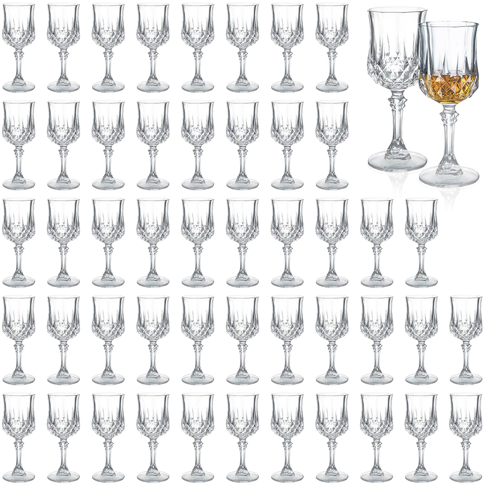 Soopiiso Cordial Glasses,1.7oz/50ml,Shot Glasses Set of 48,shot glasses with stem/Sherry glasses/tequila shot glasses