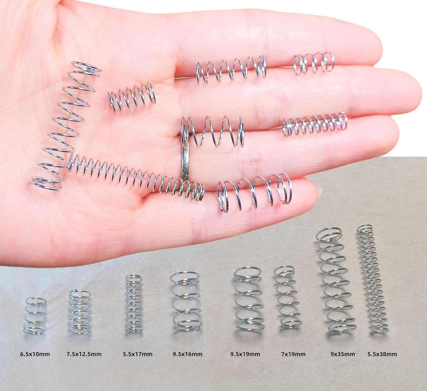 200pcs Spring Assortent kit, Plastic Box Steel Wire Compression Spring and Tension Spring Replacement kit (1)