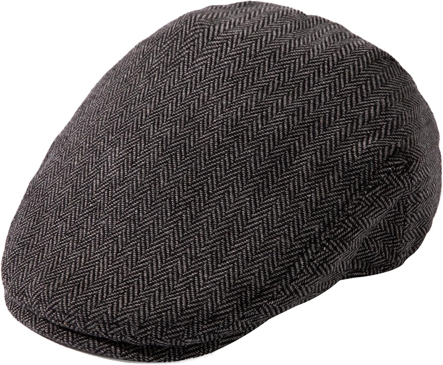 TOP-EX XL/XXL Wool Tweed Newsboy Flat Cap for Men Winter Fashion Ivy Cap Gatsby Golf Hat Satin Lined