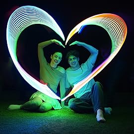 TOSY Flying Ring - 12 Monocolor LEDs, Super Bright, Lost Mode, Auto Light Up, Christmas Stocking Stuffers Gift for Kid/Teen/Boy/Girl, Safe, Waterproof, Pool/Beach/Camping Toy, 2-Pack (Blue)