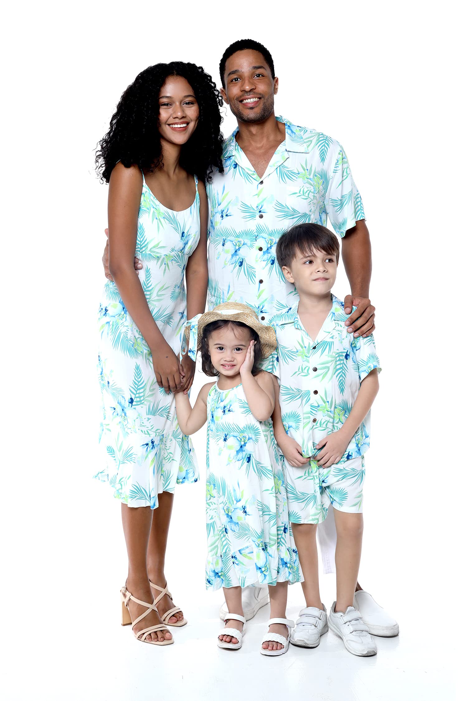 Hawaii Hangover Family Matching Hawaiian Clothes, Orchid Breeze White