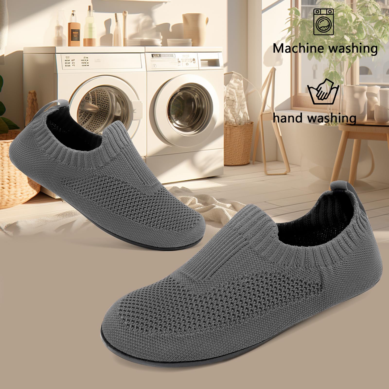 KOWAYI Pantofole da Uomo Antiscivolo Pantofole Traspiranti Comfort Interno Pantofole Suola di Gomma Scarpe da Casa Unisex