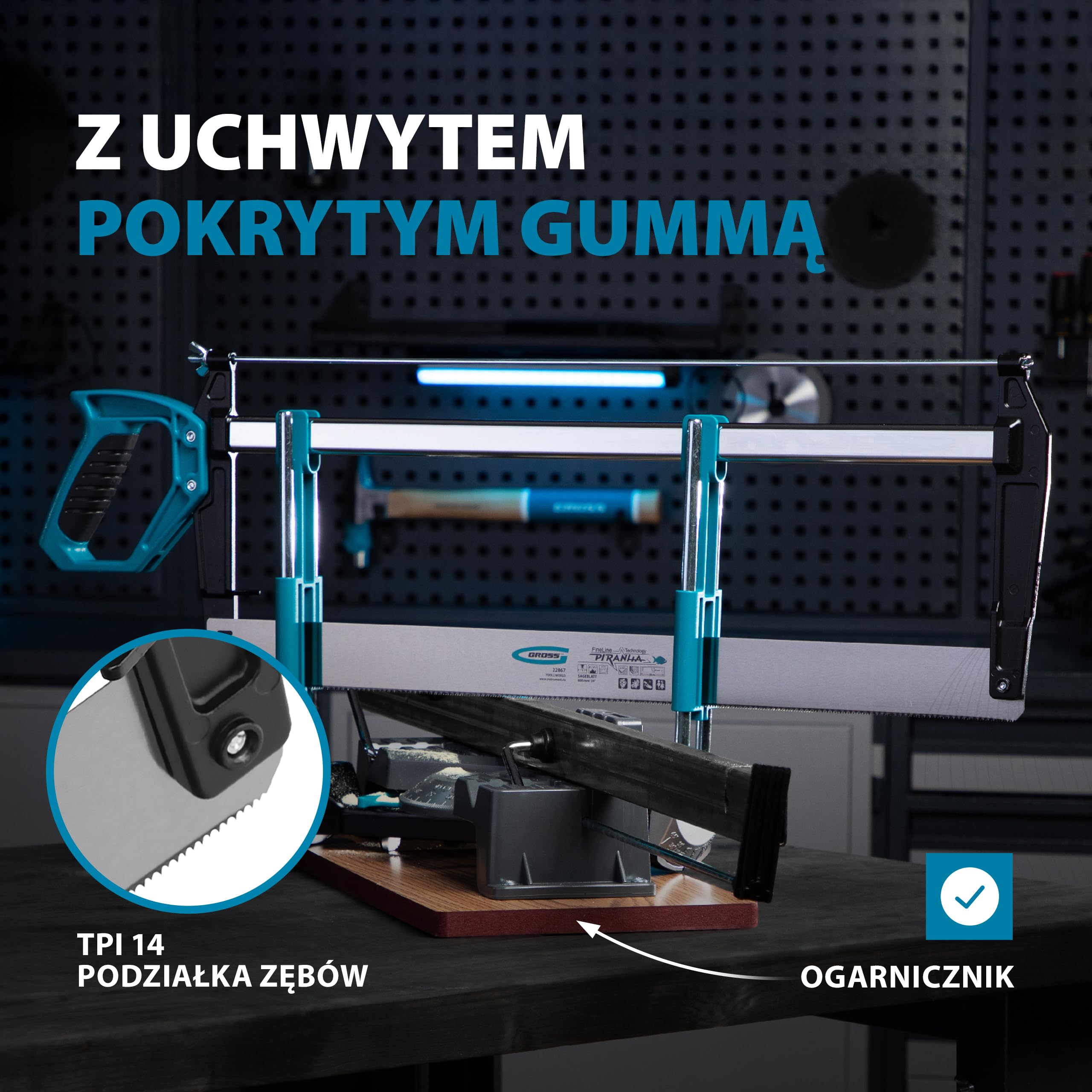 Gross Skrzynka uciosowa, Piła do Drewna, Precyzyjna, Dwa Zaciski 600 mm