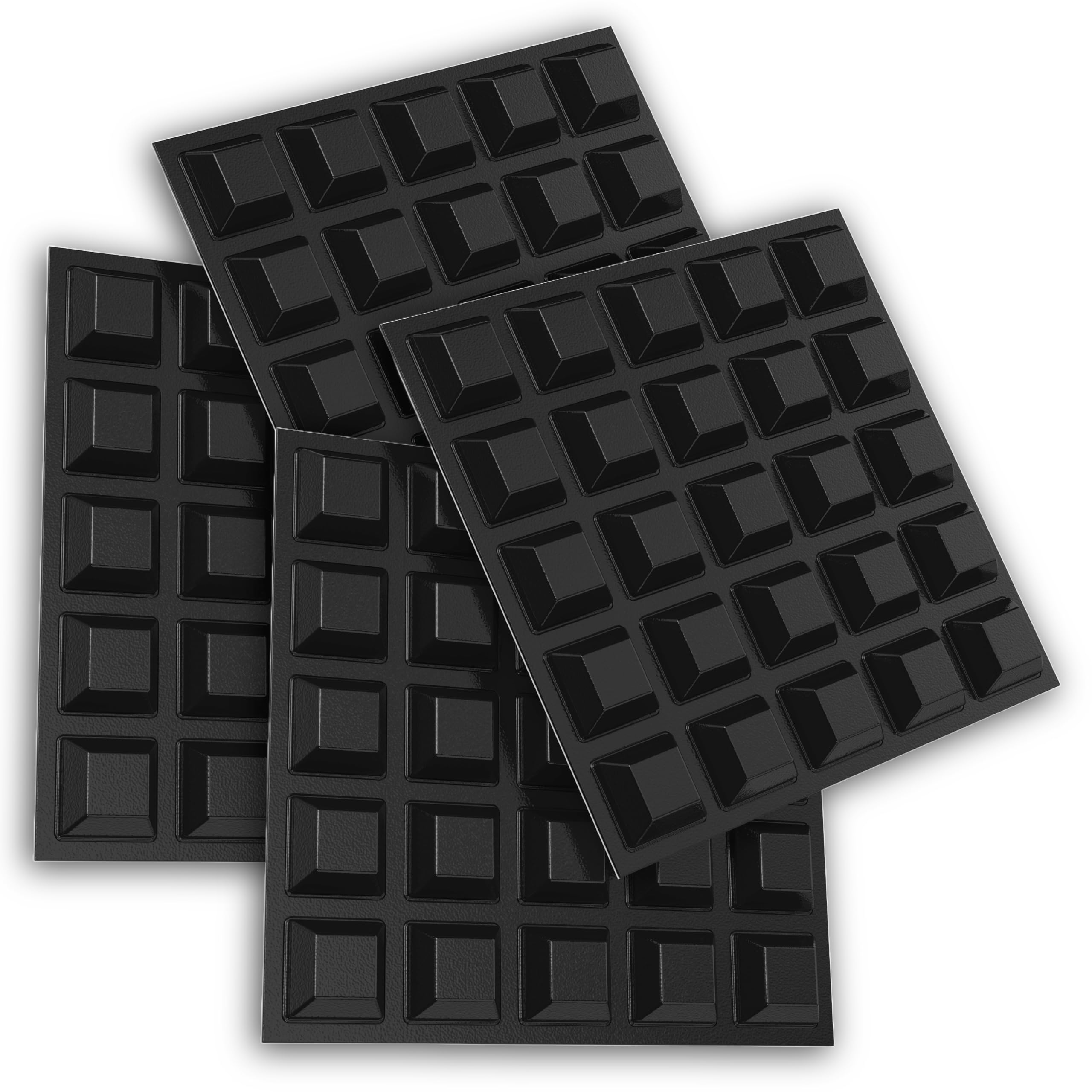 Trapezoid Small Black Bumpers (100 Pack) Self Stick Bumper Pads - Made in USA - Adhesive Square Bumpers for Electronics, Speakers, Laptop, Appliances, Furniture, Computers
