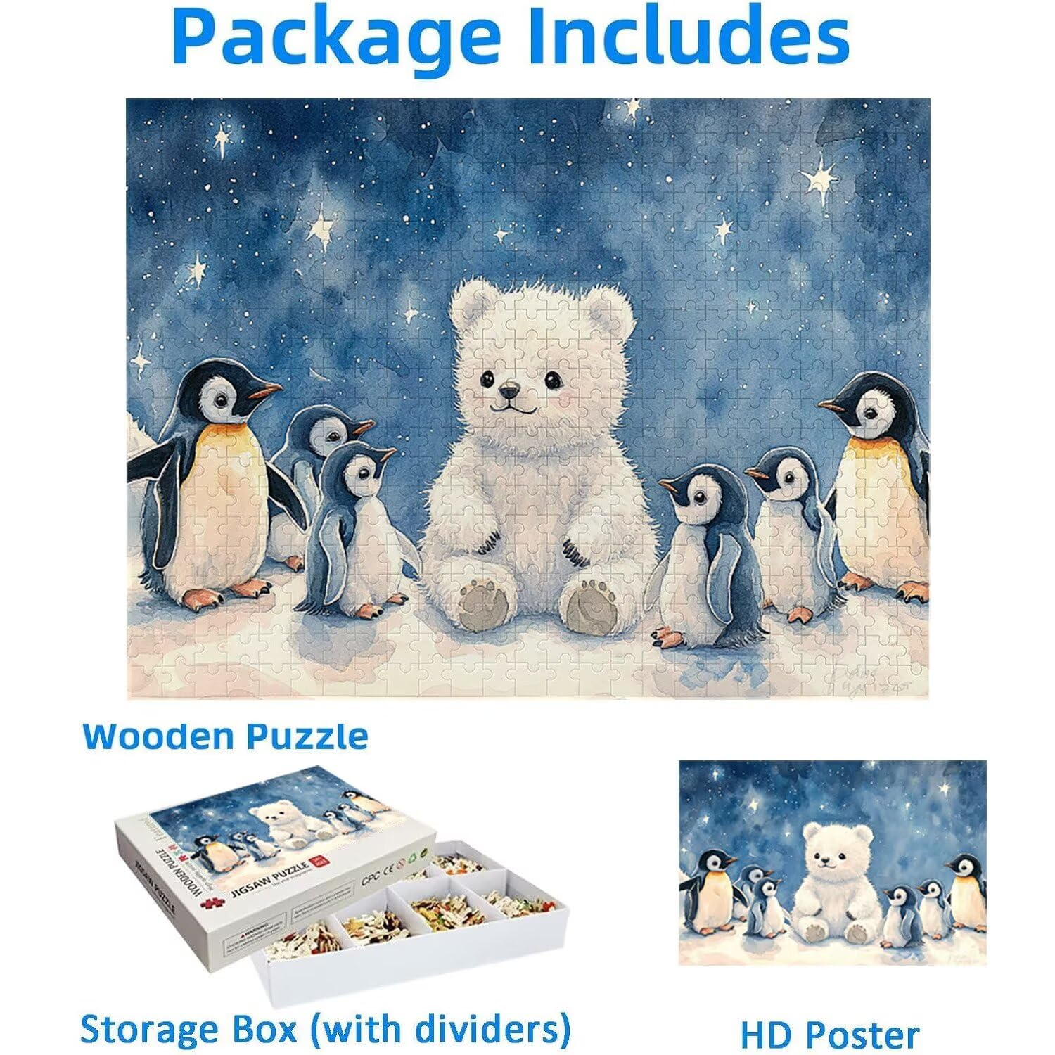 Puzzle de 2000 Piezas Puzzle Adultos 100 x 70cm Juego Educativo Regalos Rompecabezas para Adultos y niños a Partir de 14 Años, Regalo Creativo para la Relajación 100 x 70cm - (Oso pingüino) x-676