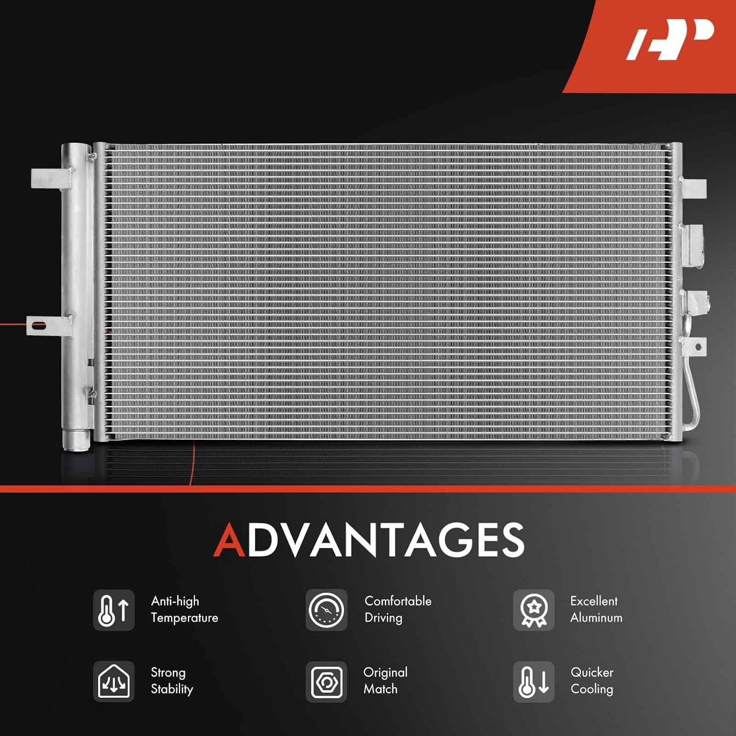 A-Premium A/C Condenser Compatible with 2017 2018 2019 2020 Lincoln MKZ V6 3.0L