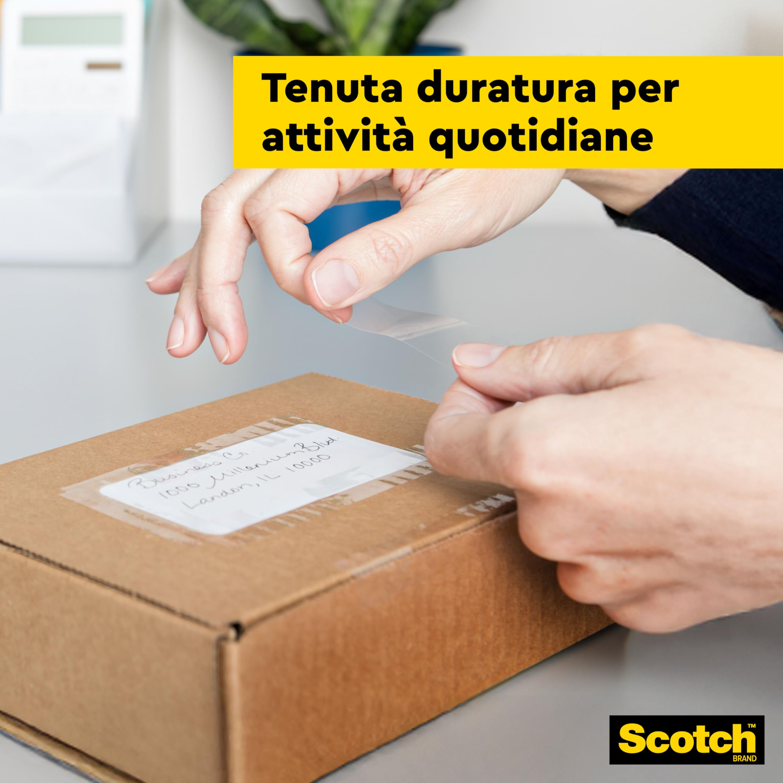 Scotch Nastro Adesivo Trasparente 10 Rotoli 15 mm x 33 m Multiuso Forte e Duraturo