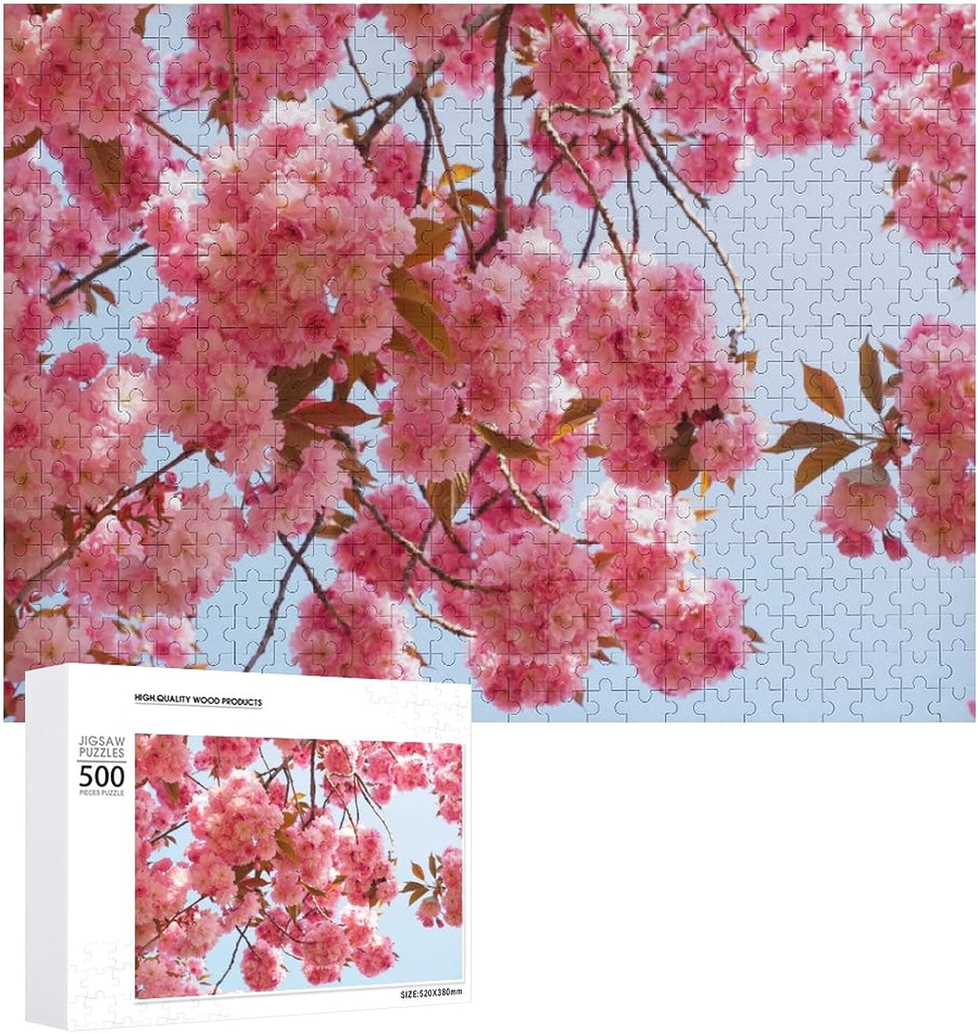 Braksent 500ピース ジグソーパズル 時間指定不可 桜 春日 リアルな写真 38x52cm 花のクラスタ