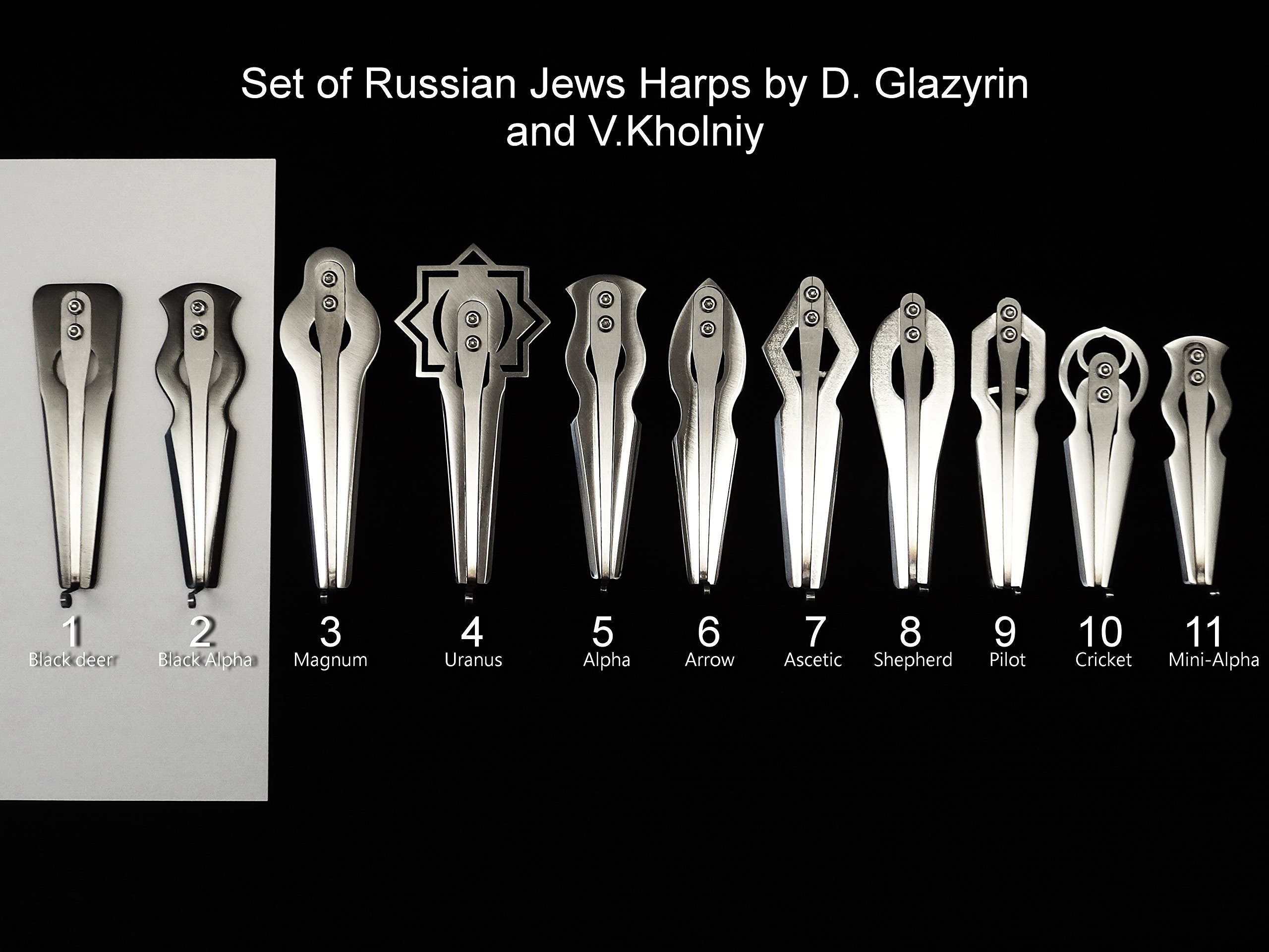 Set Jew's Harp by D.Glazyrin & V.Kholniy Professional Jaw Harp mouth instrument Beautiful sound Excellent quality Original Russian Jew's Harp (jaw harp, dan moi)