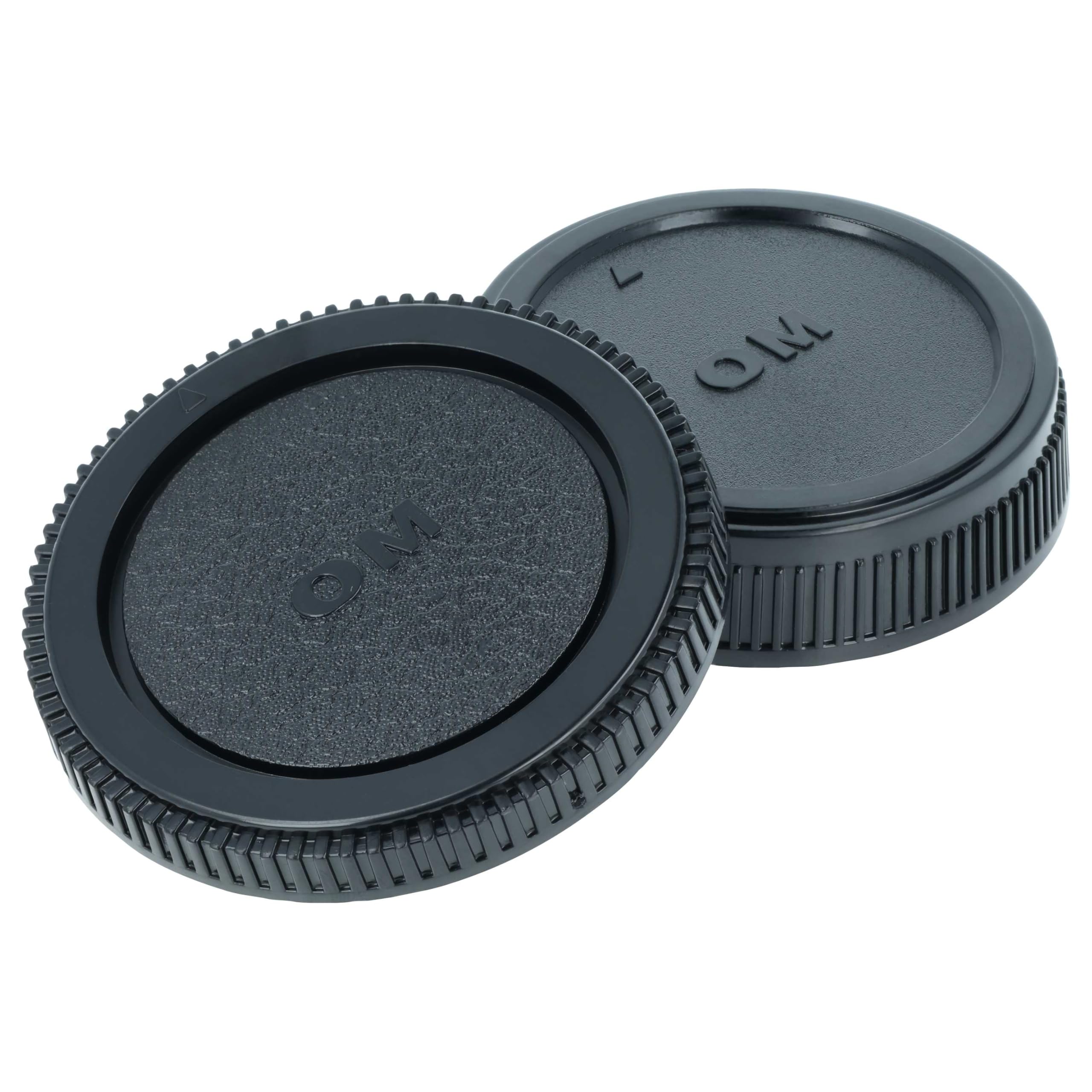 vhbw Lot de Bouchons pour Objectif Compatible avec Olympus OM-10 | OM-1, OM-4, OM-2, OM-4TI appareil photo - Cache arrière et de boîtier noir