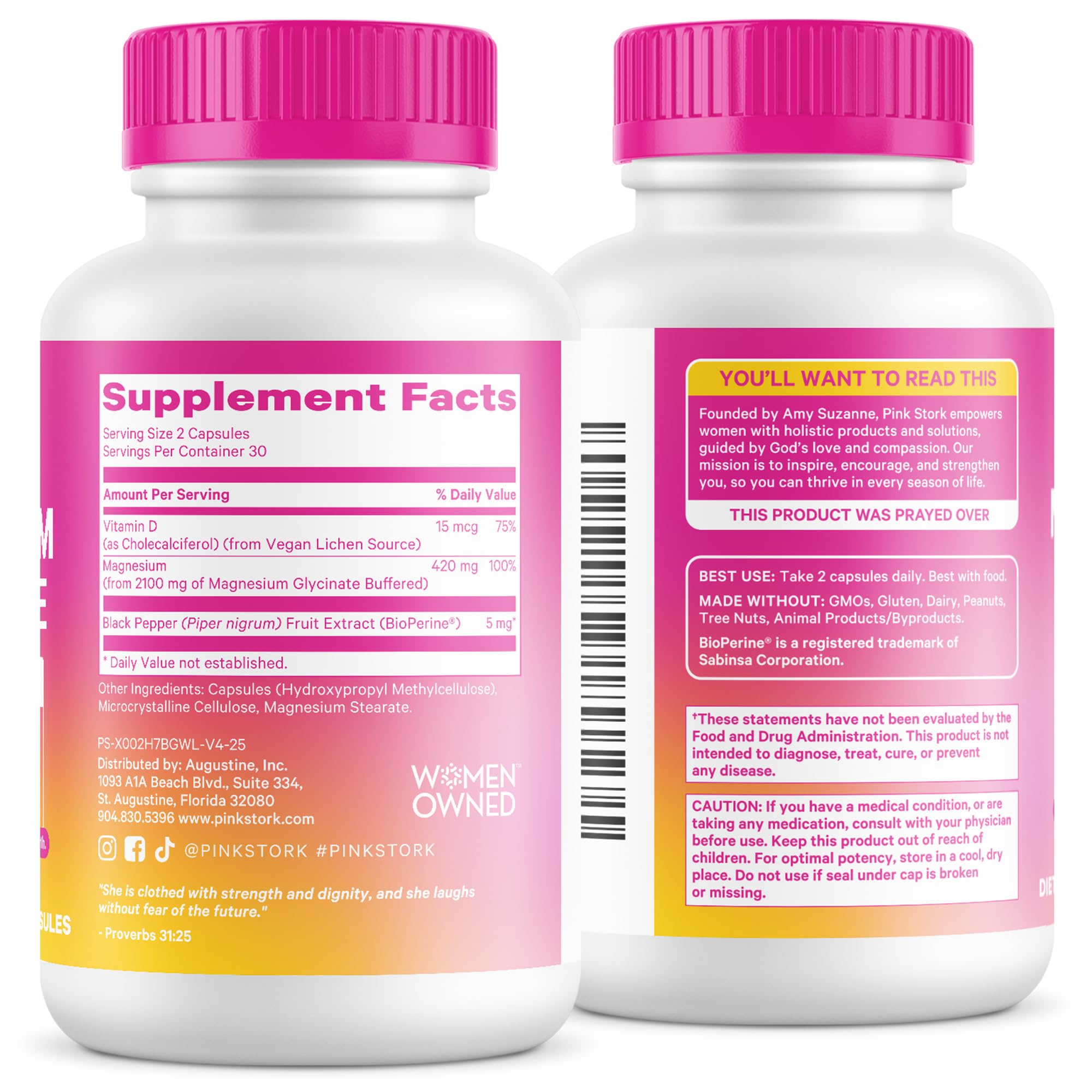 Pink Stork Magnesium Glycinate | High Absorption | Vitamin D | 60 ct — Amazon image 8