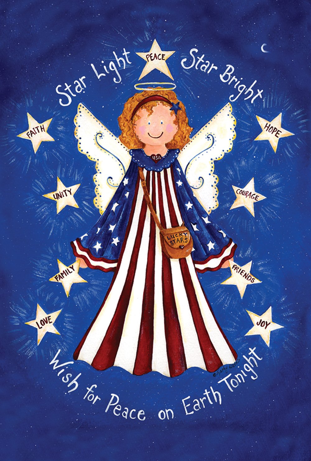Toland Home Garden Star Light Star Bright Decorative Patriotic Peace Earth Angel Lucky Stars House Flag