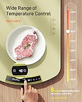 Vista 2 de Tapete de calentamiento de alimentos – Bandeja de calentamiento eléctrico de calentamiento rápido 5s con 8 ajustes de temperatura, 4 horas