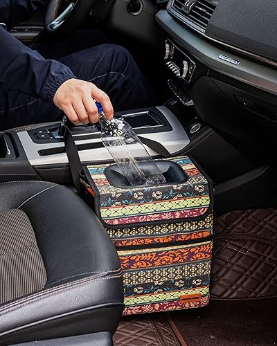 Miniatura 4 de Bote de basura lindo para automóvil, a prueba de fugas, con tapa y bolsillos de almacenamiento, cubo de basura para automóvil para hombres y