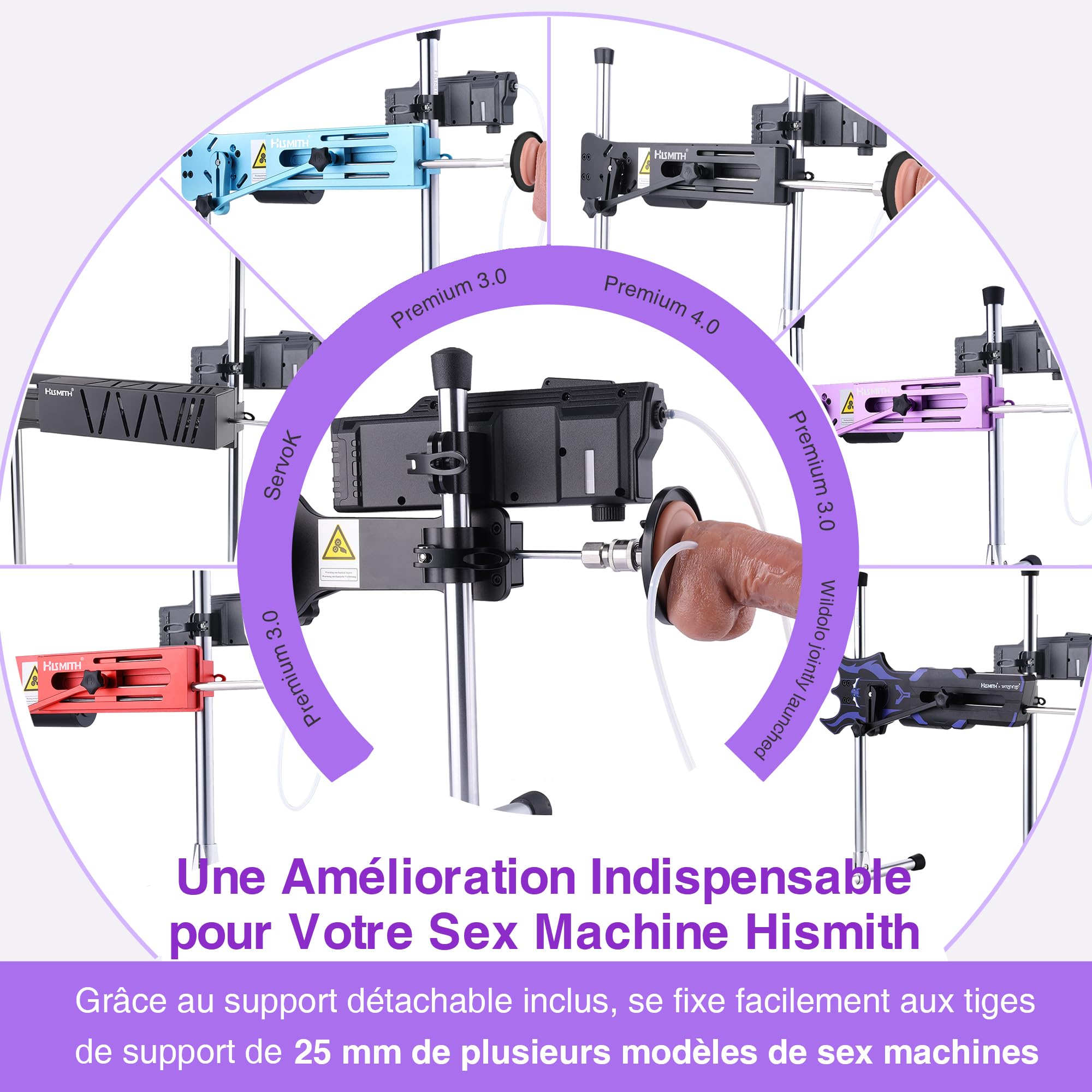 Hismith Godemichet Réaliste Giclant 26 cm avec Lanceur Automatique de Lubrifiant – Applicateur de Lubrifiant Compatible Sex Machines, Contrôle via Application, Godemichet en Silicone avec Ventouse
