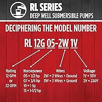 Vista 8 de Red Lion RL12G10-2W2V Bomba sumergible de pozo profundo de 4 pulgadas, 1 HP, 12 GPM, 2 cables, 230 voltios, acero, 14942404