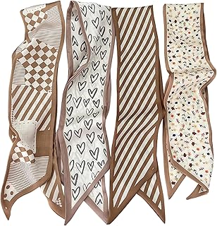 4 bufandas de moda para mujer, bufandas multifuncionales bohemias, diademas de satén para bolsa, accesorios para el cabello