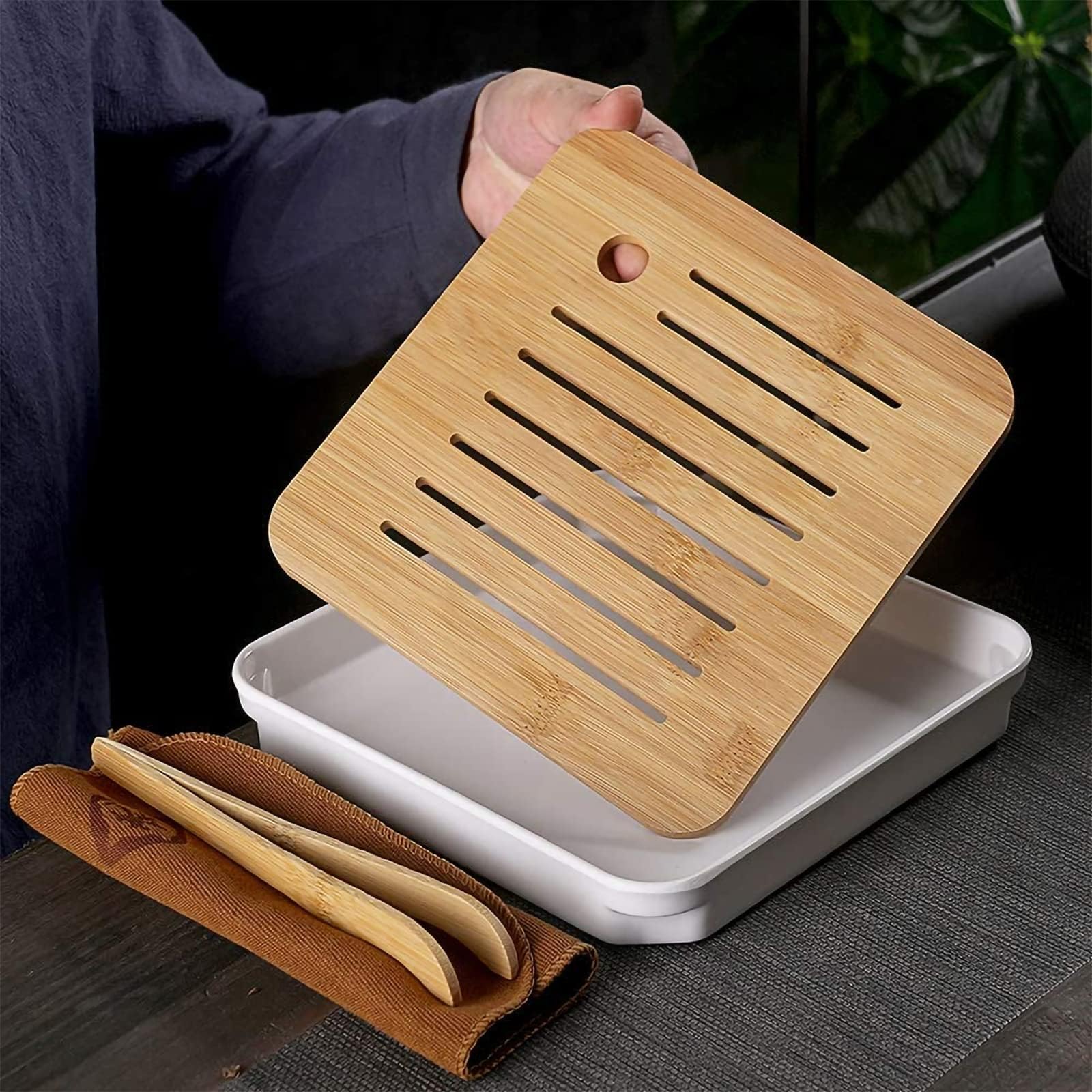 Juegos de té de Kung Fu chino, juegos de té de viaje de cerámica portátiles, con tazas de té, teteras, paletas de bambú de almohadilla de té, carpetas de té, toallas de té y bolsos, adecuados viajes