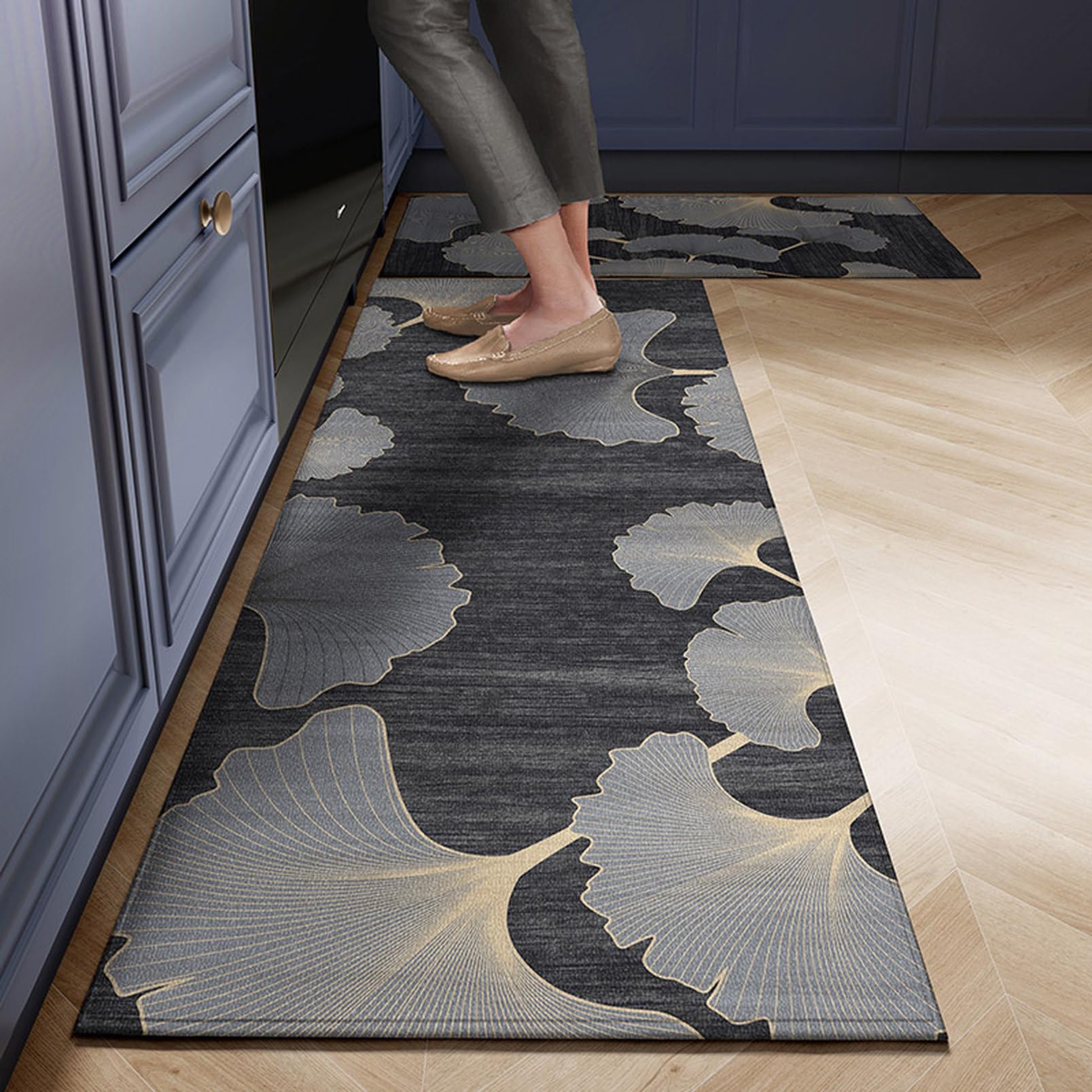 [DLAWF] キッチンマット 拭ける 50*120cm おしゃれ 防水 掃除簡単 台所マット 抗菌 防臭 防カビ 台所用品 クッションマット ロング 幅広 ワイド 母の日 プレゼント 引越祝い ギフト カラー03 インテリア 敷物 滑りにくい 日用品 雑貨 新生活