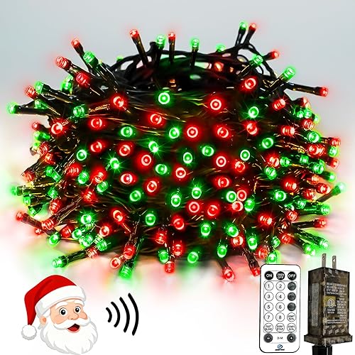 Miniatura 8 de Luces de Navidad controladas por voz con control remoto, cadena de 300 luces LED de 99 pies para interiores y exteriores con 12 modos, 3 Blanco