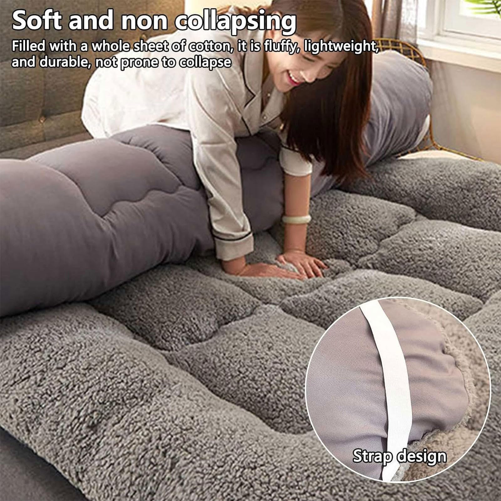Colchón Todo Incluido Sábana Bajera Espesada Funda de Colchón 100% Algodón Soja Antideslizante Acolchado Colcha para Apartamento Dormitorio (Color : Marrón Tamaño: 200 x 220 cm)